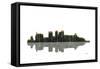 Birmingham Alabama Skyline BW 1-Marlene Watson-Framed Stretched Canvas