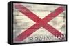 Birmingham, Alabama - State Flag - Barnwood Painting-Lantern Press-Framed Stretched Canvas