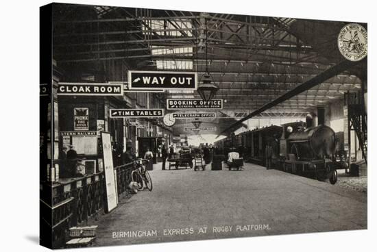 Birmingham Express at Rugby Platform-null-Stretched Canvas