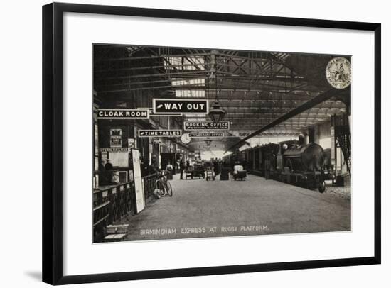Birmingham Express at Rugby Platform-null-Framed Photographic Print