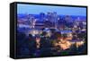 Birmingham Skyline at Twilight, Birmingham, Alabama, United States of America, North America-Richard Cummins-Framed Stretched Canvas