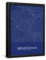 Birmingham, United Kingdom Blue Map-null-Framed Poster