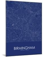 Birmingham, United Kingdom Blue Map-null-Mounted Poster