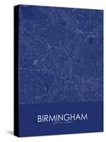 Birmingham, United Kingdom Blue Map-null-Stretched Canvas