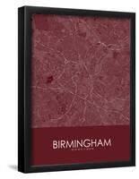 Birmingham, United Kingdom Red Map-null-Framed Poster