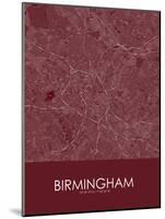 Birmingham, United Kingdom Red Map-null-Mounted Poster