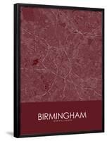 Birmingham, United Kingdom Red Map-null-Framed Poster