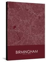 Birmingham, United Kingdom Red Map-null-Stretched Canvas