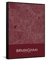 Birmingham, United Kingdom Red Map-null-Framed Stretched Canvas