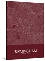 Birmingham, United Kingdom Red Map-null-Stretched Canvas