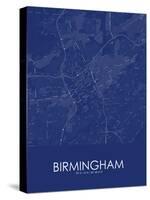 Birmingham, United States of America Blue Map-null-Stretched Canvas