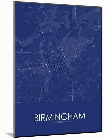 Birmingham, United States of America Blue Map-null-Mounted Poster