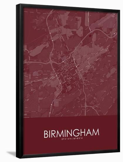 Birmingham, United States of America Red Map-null-Framed Poster