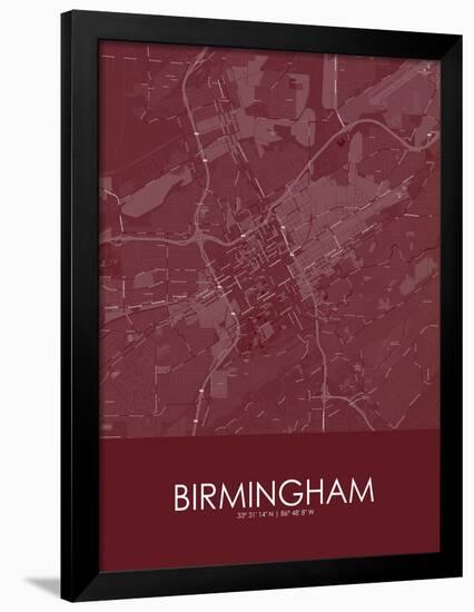 Birmingham, United States of America Red Map-null-Framed Poster