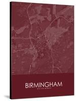 Birmingham, United States of America Red Map-null-Stretched Canvas