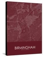 Birmingham, United States of America Red Map-null-Stretched Canvas