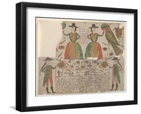 Birth and Baptism Certificate for Anna Margräta Willeman, Fraktur Painting, C.1810-null-Framed Giclee Print