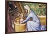 Birth of Mary, Detail from Fresco Cycle Stories of Virgin-Ottaviano Nelli-Framed Giclee Print