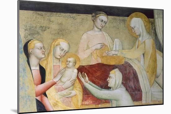 Birth of Mary, Fresco-Giovanni Da Milano-Mounted Giclee Print