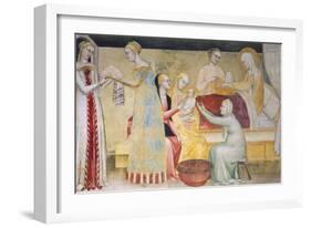 Birth of Mary, Fresco-Giovanni Da Milano-Framed Giclee Print