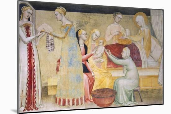 Birth of Mary, Fresco-Giovanni Da Milano-Mounted Giclee Print