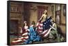 Birth of the Flag-Henry Mosler-Framed Stretched Canvas