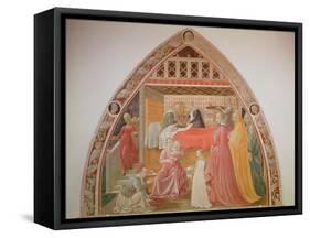 Birth of the Virgin, Cycle of the Lives of the Virgin and St. Stephen, Cappella Dell'Assunta-Paolo Uccello-Framed Stretched Canvas