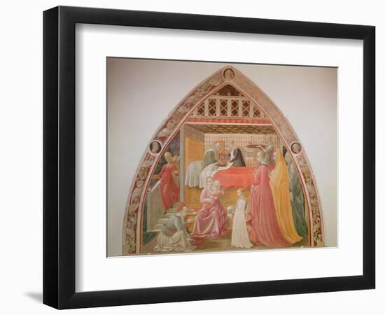 Birth of the Virgin, Cycle of the Lives of the Virgin and St. Stephen, Cappella Dell'Assunta-Paolo Uccello-Framed Premium Giclee Print