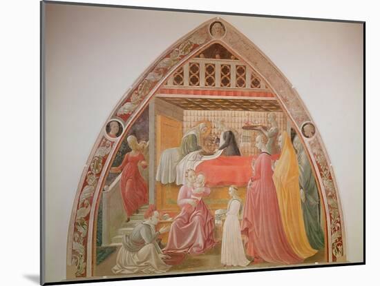 Birth of the Virgin, Cycle of the Lives of the Virgin and St. Stephen, Cappella Dell'Assunta-Paolo Uccello-Mounted Giclee Print