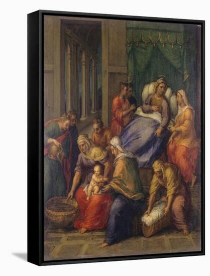 Birth of the Virgin Mary (Nascita Di Maria Vergine)-Sebastiano Filippi (Bastianino)-Framed Stretched Canvas