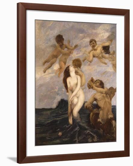 Birth of Venus (Venus Emerges from Waves)-Ettore Tito-Framed Art Print