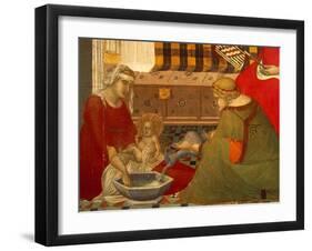 Birth of Virgin, Detail from Triptych of Nativity of Virgin-Pietro Lorenzetti-Framed Giclee Print