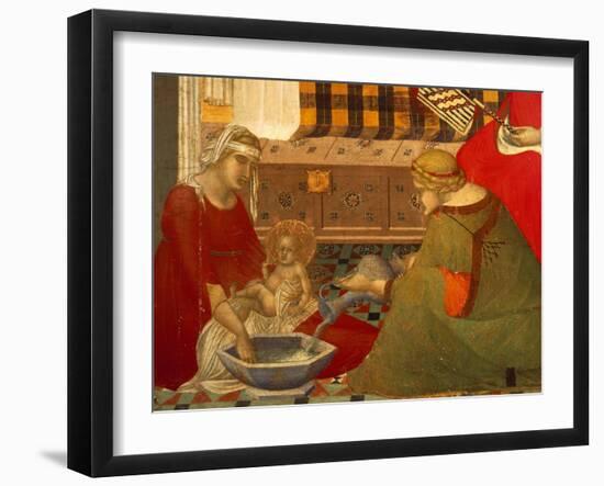 Birth of Virgin, Detail from Triptych of Nativity of Virgin-Pietro Lorenzetti-Framed Giclee Print