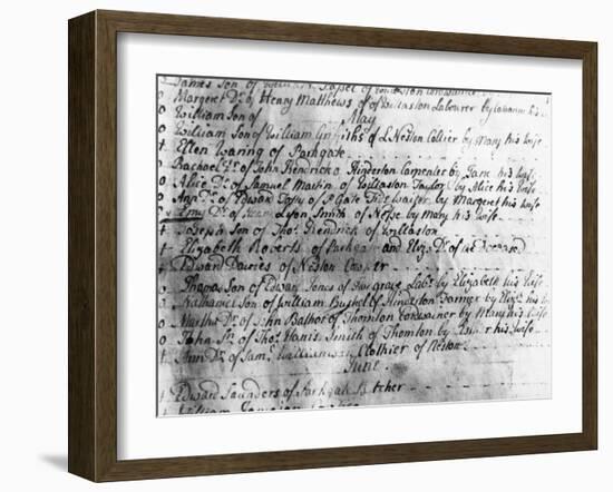 Birth Register 1760S-null-Framed Photographic Print