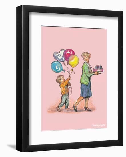 Birthday Balloons - Alfie Illustrated Print-Shirley Hughes-Framed Art Print