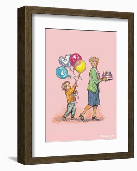 Birthday Balloons - Alfie Illustrated Print-Shirley Hughes-Framed Art Print