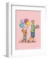 Birthday Balloons - Alfie Illustrated Print-Shirley Hughes-Framed Art Print