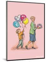 Birthday Balloons - Alfie Illustrated Print-Shirley Hughes-Mounted Art Print