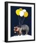 Birthday Bear on Midnight Blue, 2020, (Pen and Ink)-Mike Davis-Framed Giclee Print