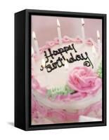 Birthday Cake With Lit Candles-Tom Grill-Framed Stretched Canvas