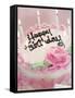 Birthday Cake With Lit Candles-Tom Grill-Framed Stretched Canvas