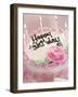 Birthday Cake With Lit Candles-Tom Grill-Framed Photographic Print