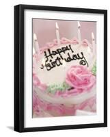 Birthday Cake With Lit Candles-Tom Grill-Framed Photographic Print