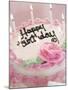 Birthday Cake With Lit Candles-Tom Grill-Mounted Photographic Print