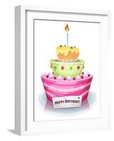 Birthday Cake-Benchart-Framed Art Print