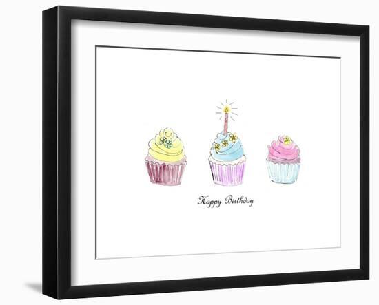 Birthday Cupcakes-Jennifer Zsolt-Framed Giclee Print