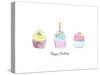 Birthday Cupcakes-Jennifer Zsolt-Stretched Canvas