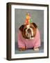 Birthday Dog On Blue-Willee Cole-Framed Photographic Print