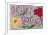 Birthday Greetings, Flowers-null-Framed Art Print