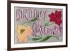 Birthday Greetings, Flowers-null-Framed Art Print